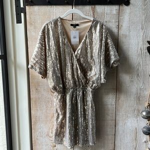 Fate sequin faux “wrap” dress • New with tags size small